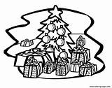 Coloring Christmas Presents Tree Pages Printable Info sketch template