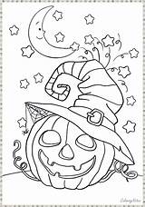 Halloween Coloring Pages Kids Printable Funny Book Color Sheets Scary Adult sketch template