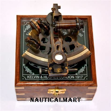 marine collectible brass working vintage german nautical sextant with