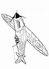 Coloring Spitfire Ww2 Pages Airplane Wwii Kids Planes War Aircraft Drawing Fun Plane 1940 Hurricane Aircrafts Adults Outline Tank Printable sketch template