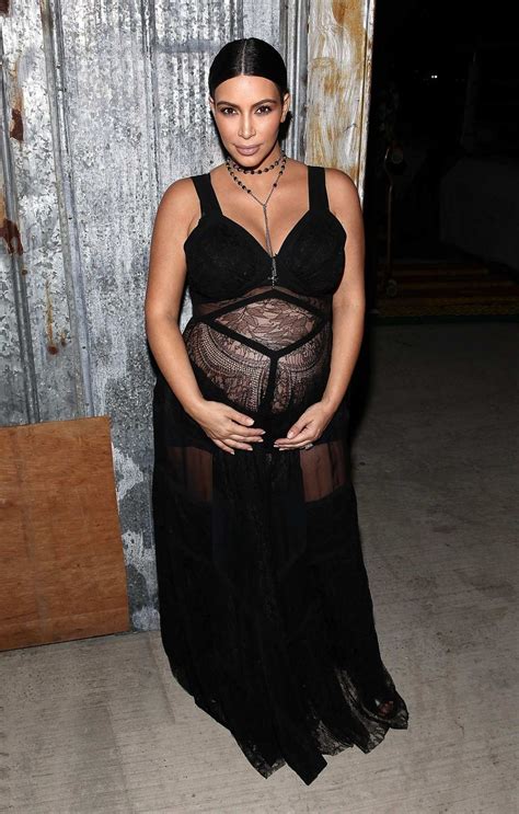 pregnant kim kardashian at givenchy fashion show in new