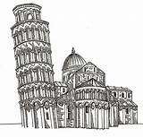 Pisa Pise Toren Coliseo Coloriages Leaning Kleurplaten Inclinada Stampare 1022 Adultos Volwassenen Adultes Adulti Wlochy sketch template