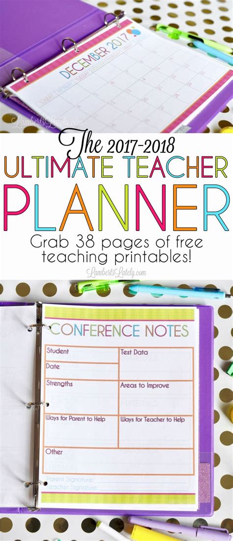 teacher printable templates teacher planner  teacher lesson