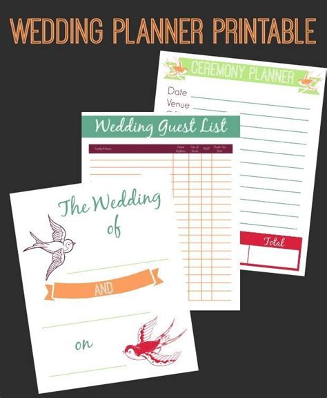 wedding planner printable set wedding planning binder wedding