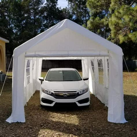 quictent large canopy carport  window style sides heavy duty car canopy white walmart