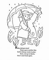 Rain Coloring Rhymes Rhyme Pluie Daycare Coloriages Nature Bluebonkers sketch template