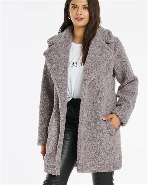 grey faux fur teddy coat ambrose wilson