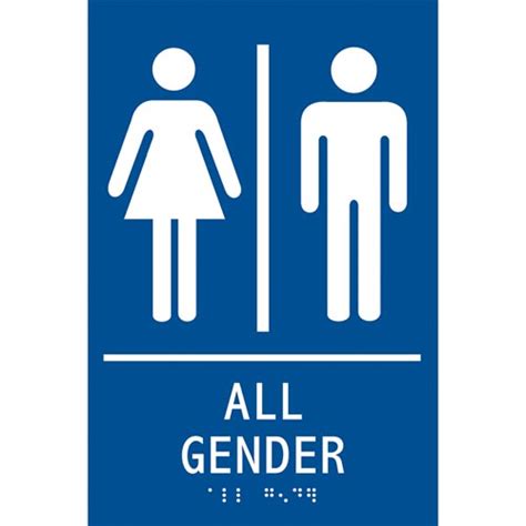 Ada Braille Tactile Gender Neutral Restroom Sign All Gender