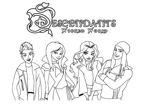 descendants    descendants kids coloring pages