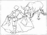 Matador Ferdinand Bullfighting Draw sketch template