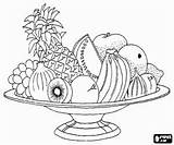 Frutas Owoce Kolorowanki Frutta Fuente Duże Owoców Fruites Llena Kolorowanka Variadas Naczynie Wypełnione Pieno Malowanki Fruta Colorare Kosz Mieszanych Cesta sketch template