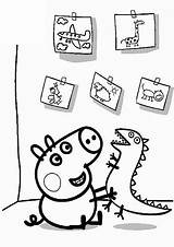 George Peppa Pig Pages Coloring Getcolorings Dinosauro Con sketch template