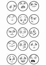 Emotions Coloring Printable Emotion Faces Pages Expressions Facial Feelings Face Choose Board Cartoon sketch template