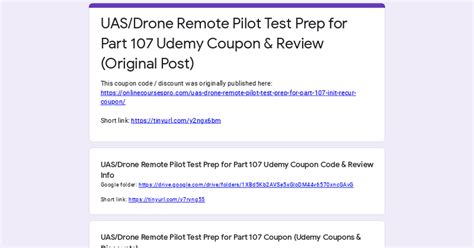 uasdrone remote pilot test prep  part  udemy coupon review original post