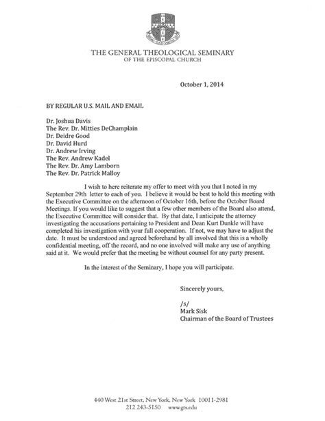 board  directors letter template