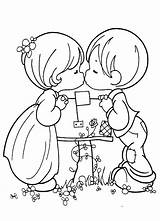 Precious Moments Coloring Pages Kids Printable Valentine Print Cartoons Couple Christmas Baby Cute Nativity Color Adult Sheets Books Adults Blue sketch template