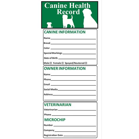 dog vaccination record card  pack large   dog vaccines puppy