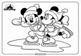 Skating Minnie Disneyclips Kerst Coloringoo Schaats Goofy Duck sketch template
