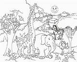 Coloring Zoo Pages Scene Print sketch template