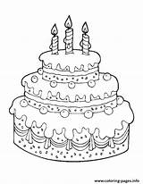 Cake Coloring Birthday Pages Happy Printable Print Drawing Torte Color Book Info Di Line Gif Everfreecoloring Articolo sketch template