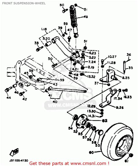 yamaha   golf car  front suspension wheel schematic partsfiche