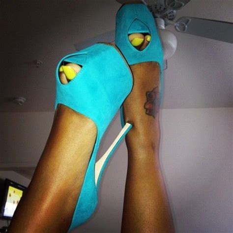 yellow toe nail polish and blue heels heels crazy shoes blue high