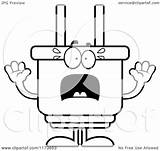 Plug Electric Coloring Mascot Screaming Clipart Cartoon Cory Thoman Outlined Vector Pages Template sketch template