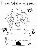 Coloring Honey Bees Make Beehive Decorated Flower Netart sketch template