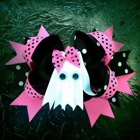 ghost bow pink ghost bow halloween bow  kaitlynroseclipsbows halloween hair bows halloween