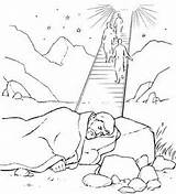 Ladder Jacob Coloring Bible Pages Esau Story Kids Heaven School Sunday Jakob Himmelsleiter Crafts Jacobs Und Dream Para Stairway Kinder sketch template