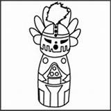 Kachina Doll Coloring Hopi Template Do2learn Sketch sketch template