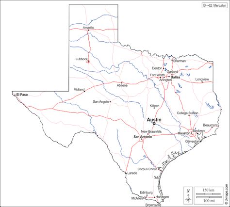 Texas Mapa Gratuito Mapa Mudo Gratuito Mapa En Blanco