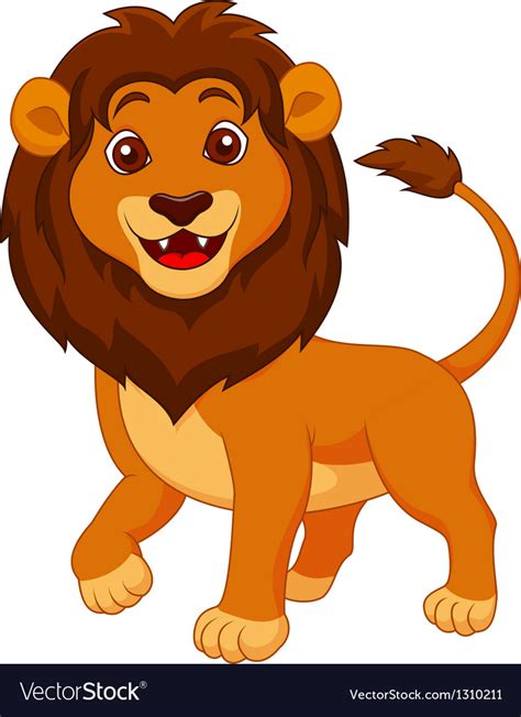 cute lion cartoon royalty  vector image vectorstock