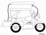 Tricycle Jeepney Philippine Getdrawings Outline sketch template