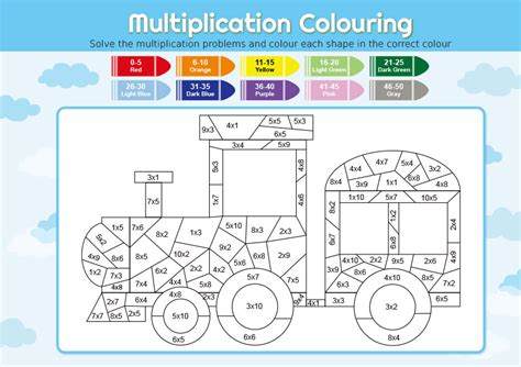 printable multiplication coloring creative center