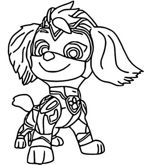 Coloring Page Paw Patrol The Mighty Movie Skye 6