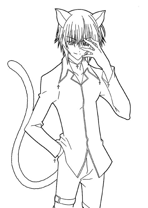 anime cat boy coloring pages  wallpaper