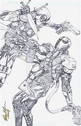 Deathstroke Deadpool Vs Coloring Pages Drawings Sketch Popular Library Clipart sketch template