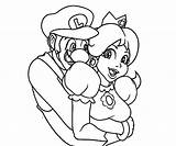 Peach Princess Coloring Pages Mario Princes Luigi Super Bros Printable Getdrawings Getcolorings Hug sketch template