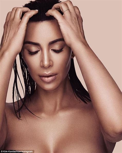 Kim Kardashian Shows Off Her Chest In Kkw Makeup Portraits Daily Mail