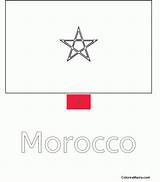 Marruecos Maroc Morocco Banderas Paises sketch template