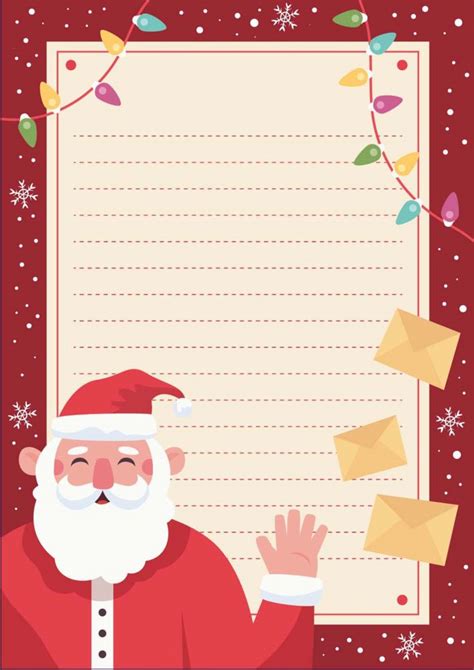 cutest  printable santa letterhead christmas stationery