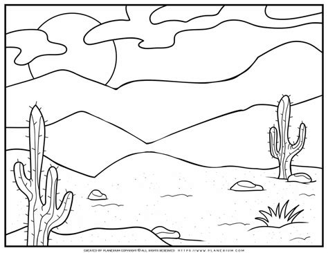 desert coloring page planerium