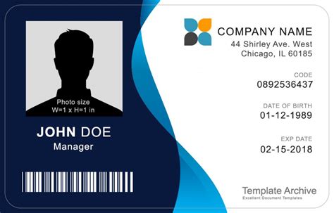 id badge id card templates  templatearchive