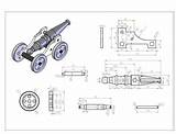 Cad Mechanical 3d Drawing Drawings Models Engineering Projects 2d Solidworks Model Autocad Desenho Orthographic Blueprints Assembly Cannon Technical Exercises Final sketch template