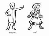 Peru Pakistan Coloring Pages Costumes Printable Color sketch template