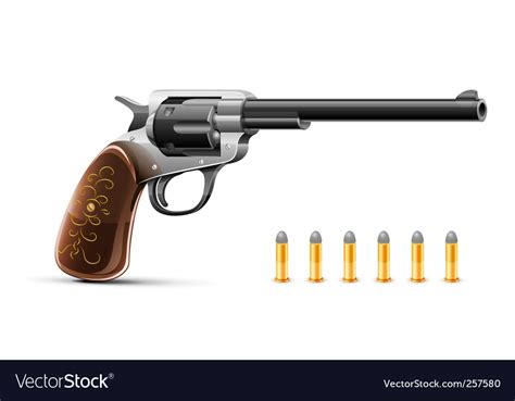 gun revolver  bullet royalty  vector image