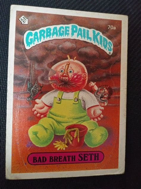 topps garbage pail kids sticker bad breath seth   series ebay