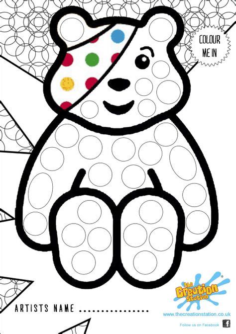 pudsey bear colouring template children   pudsey children