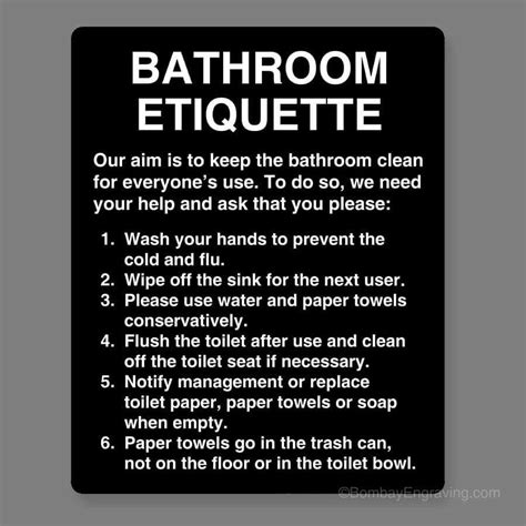 Bathroom Etiquette Signs To Inform The User About Keeping The Hygiene